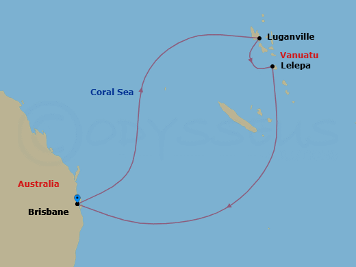 7 Nights Royal Beach Club Lelepa & South Pac Route Map