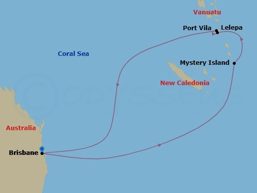 8 Nights Royal Beach Club Lelepa & South Pac Route Map
