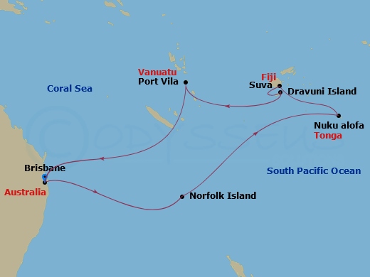 Journeys - 14-Day Mutiny On The Bounty & Route Map