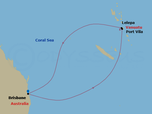7 Nights Royal Beach Club Lelepa & South Pac Route Map
