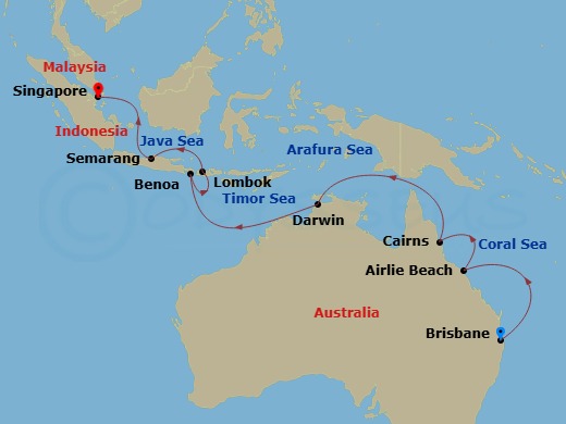 Brisbane To Singapore Route Map