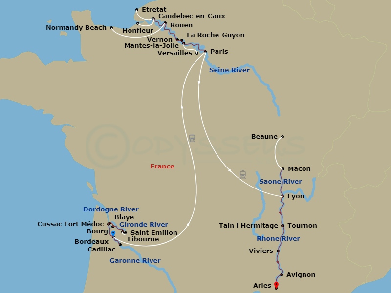 Ultimate France (2028) - S.S. Bon Voyage, S.S. Joie De Vivre Route Map