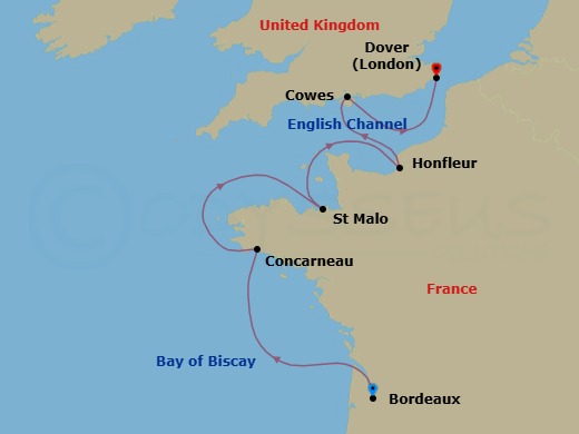 Bordeaux To Dover Route Map