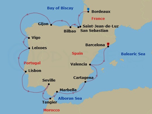 Star Collector: Iberian Charms & Splendors Route Map