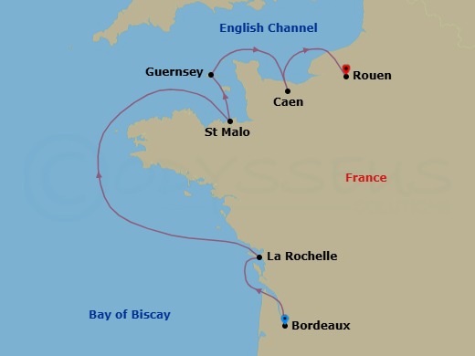 Impressionist France Route Map