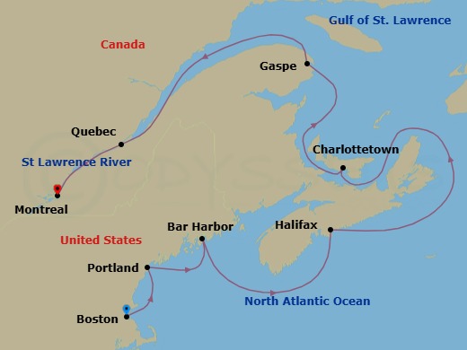 Southeast Canadian Explorations Route Map