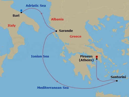 A Journey Through Ionian Beauty And Santorini Skies Route Map