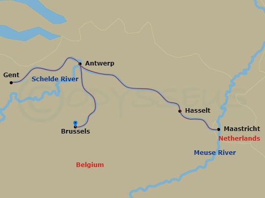 Belgian Holiday Markets (2027) Route Map