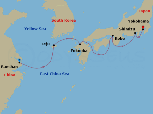 8 Night Best Of Japan & South Korea Route Map