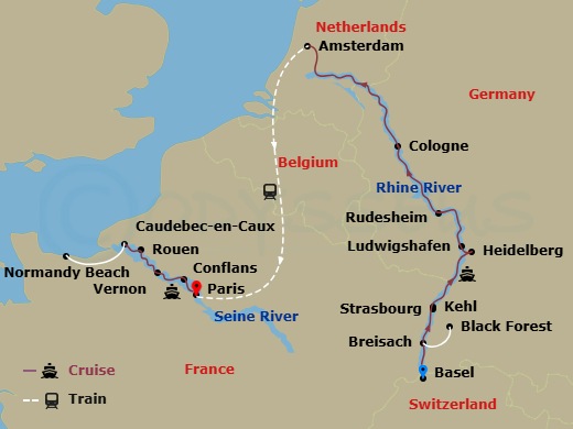 Timeless Rivers Of Europe: The Rhine And Seine Route Map