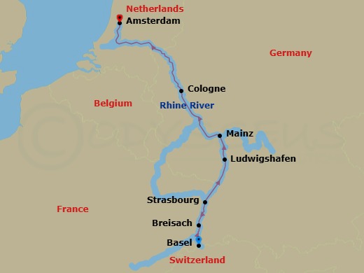 7 Night City Escapes: The Rhine Route Map