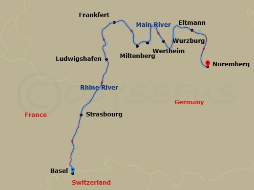 7 Night Medieval Treasures Route Map