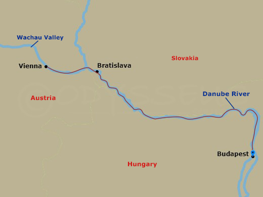 New Year On The Danube River Cruise Route Map