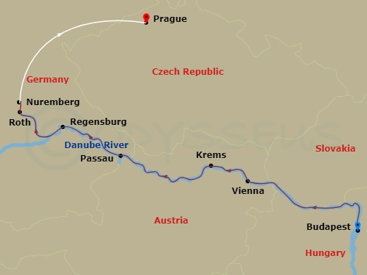 The Blue Danube Discovery With 2 Nights In Prague Route Map
