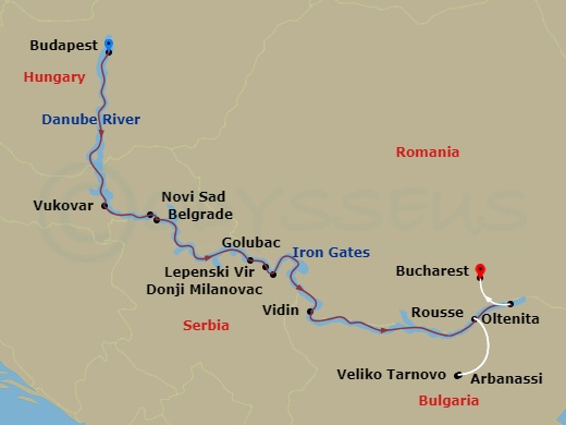 Balkan Discovery With 1 Night In Bucharest Route Map