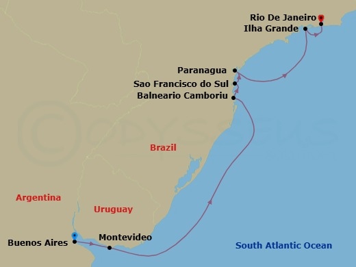 A Journey Of Brazilian Sun & Tropical Rhythm Route Map