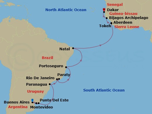 Buenos Aires To Dakar Route Map