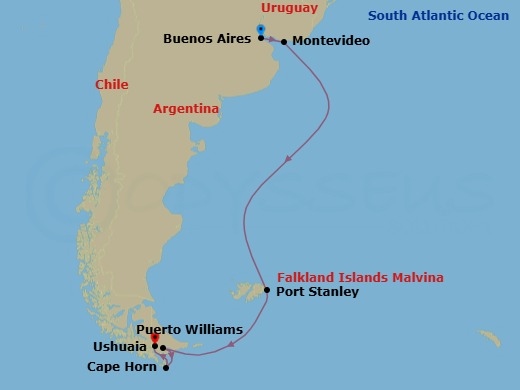 A Journey Through Penguin Shores & Patagonian Legends Route Map