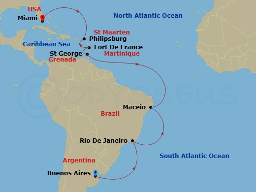Journeys - 16-Day South America Route Map