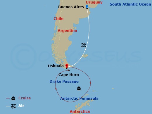Into the Antarctic Circle Route Map