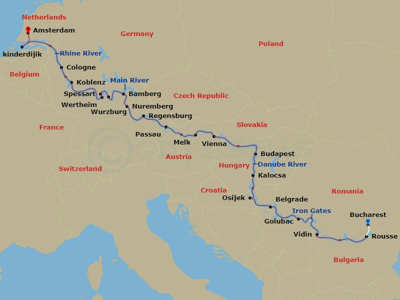 European Sojourn Route Map