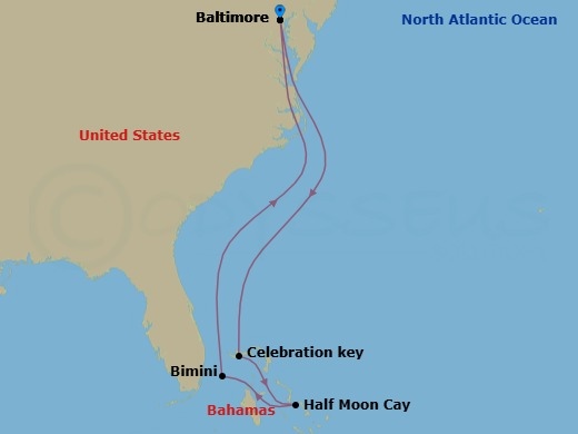 7-Day Bahamas Route Map