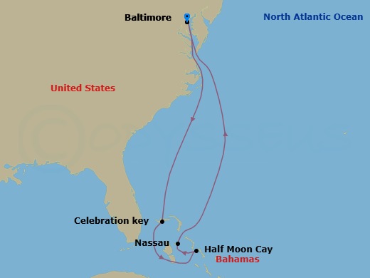 8 Day Bahamas Cruise From Baltimore Route Map