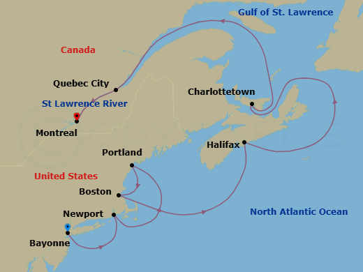 Bayonne To Montreal Route Map
