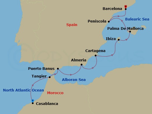 Casablanca To Barcelona Route Map