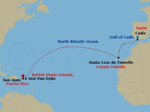 Ocean Crossing Route Map