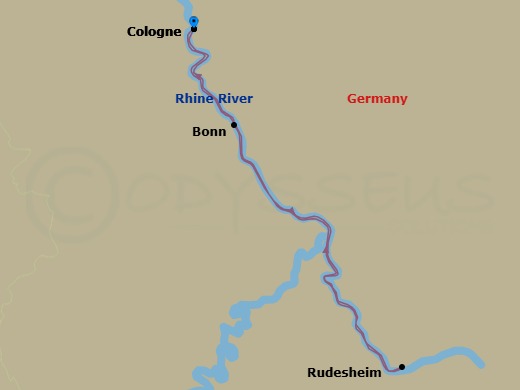 Enchanting Rhine And Yuletide Markets River Cruise For Solo Travellers - Ms Emily Brontë Route Map