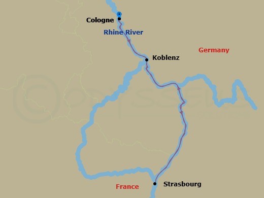 Christmas On The Rhine - Ms Emily Brontë Route Map