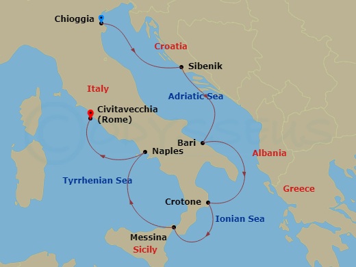 Italian Sojourn Route Map