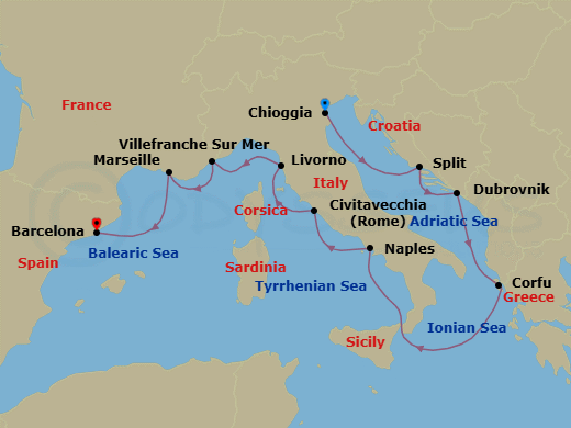 Mediterranean Odyssey Route Map