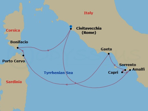 Enchanting Italian Coastlines Route Map