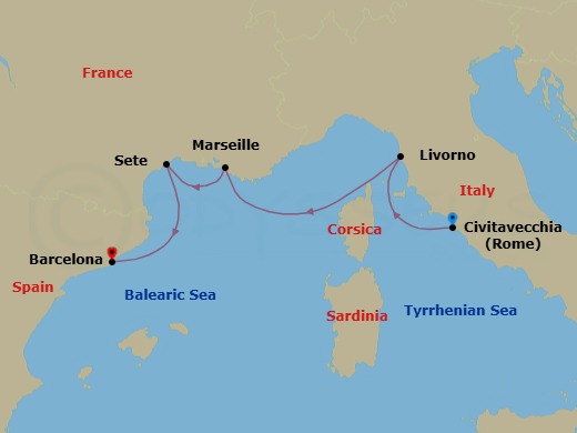 Iconic Western Mediterranean Route Map