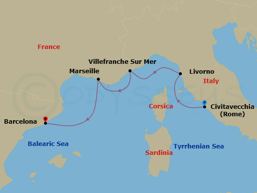 Iconic Western Mediterranean Route Map