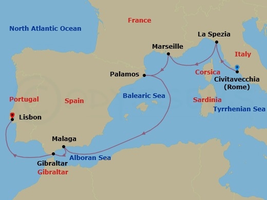 Spellbinding Mediterranean Route Map