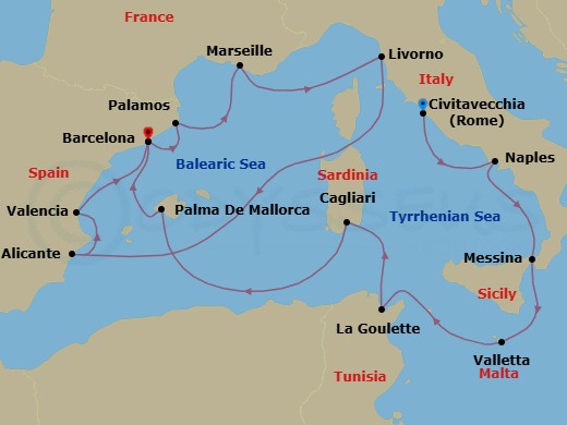Mediterranean Pilgrimage Route Map