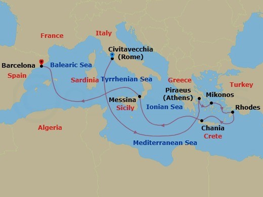 Itinerary schematic diagram