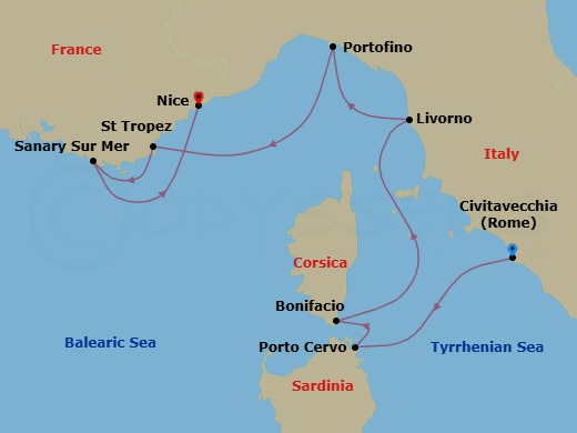 Rome To Nice Route Map