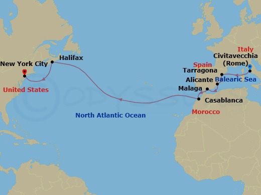 Splendid Atlantic Sojourn Route Map