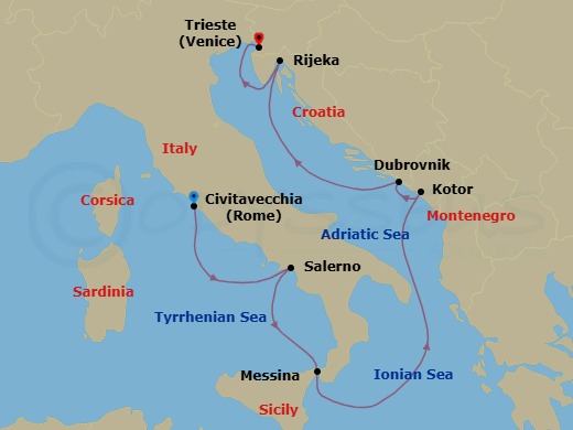 Croatian Culture & Cuisine Route Map