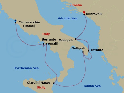 Highlights Of Southern Italy Route Map