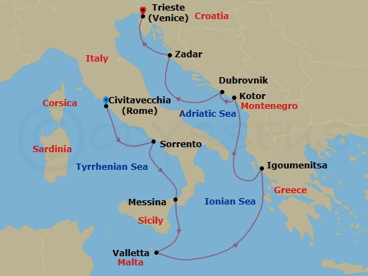 Circle Italy Route Map