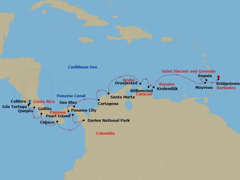 Discover The Secrets Of Costa Rica And Panama Route Map