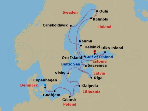 Copenhagen To Helsinki Route Map