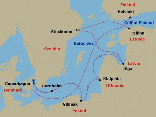 Seven Gems Of The Baltic Route Map