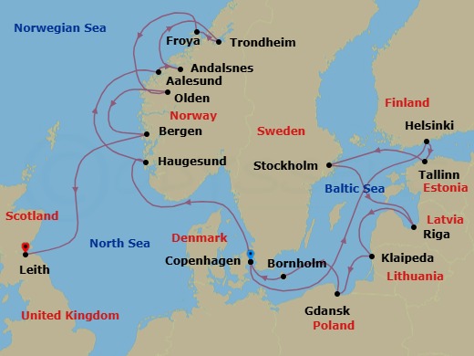 Star Collector: Scandinavian & Baltic Delights Route Map