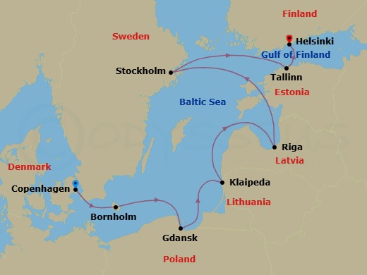 Seven Gems Of The Baltic Route Map